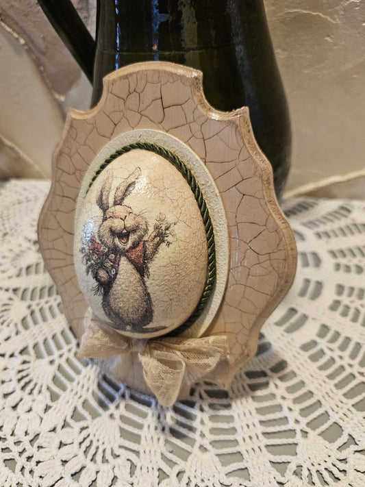 Nyuszis húsvéti tojás dekoráció kézzel készült