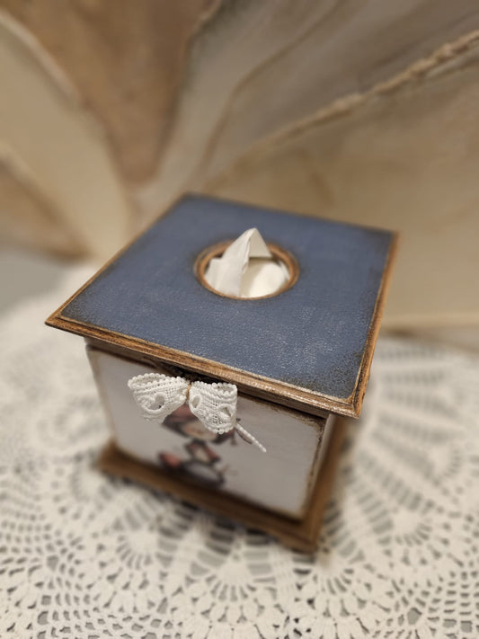 Húsvéti vintage zsebkendőtartó