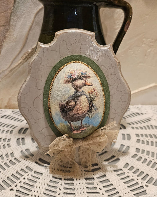 kacsás húsvéti tojás dekoráció kézzel készült