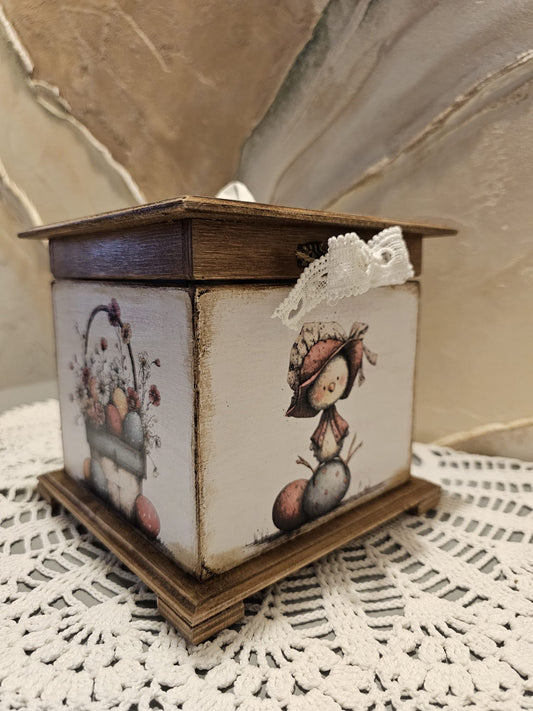 húsvéti fa zsebkendőtartó kézzel készült decoupage dekor