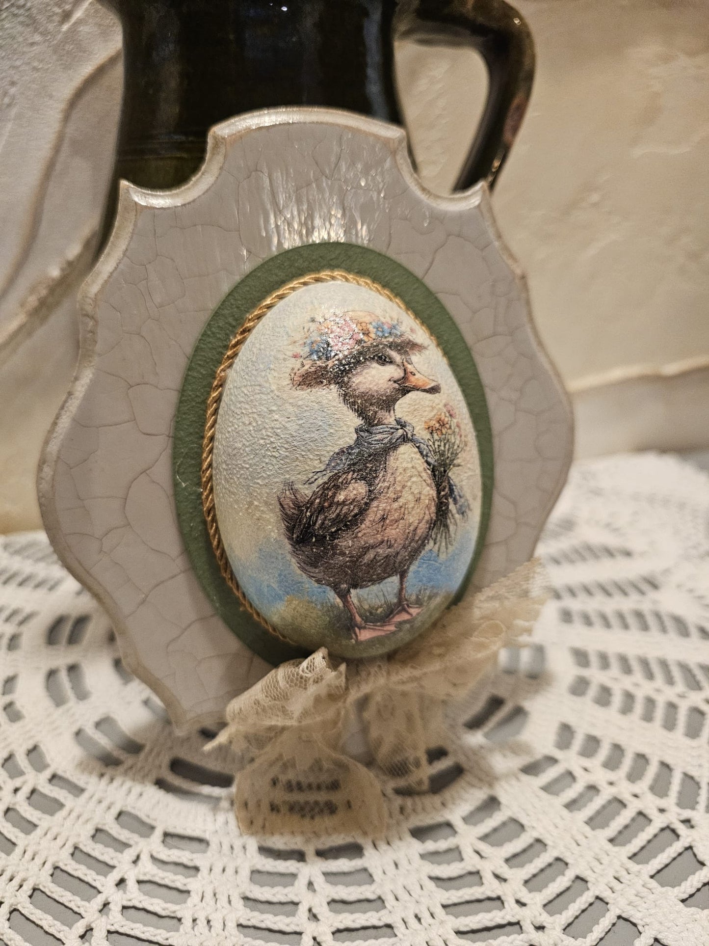 húsvéti kacsás tojás dekoráció decoupage