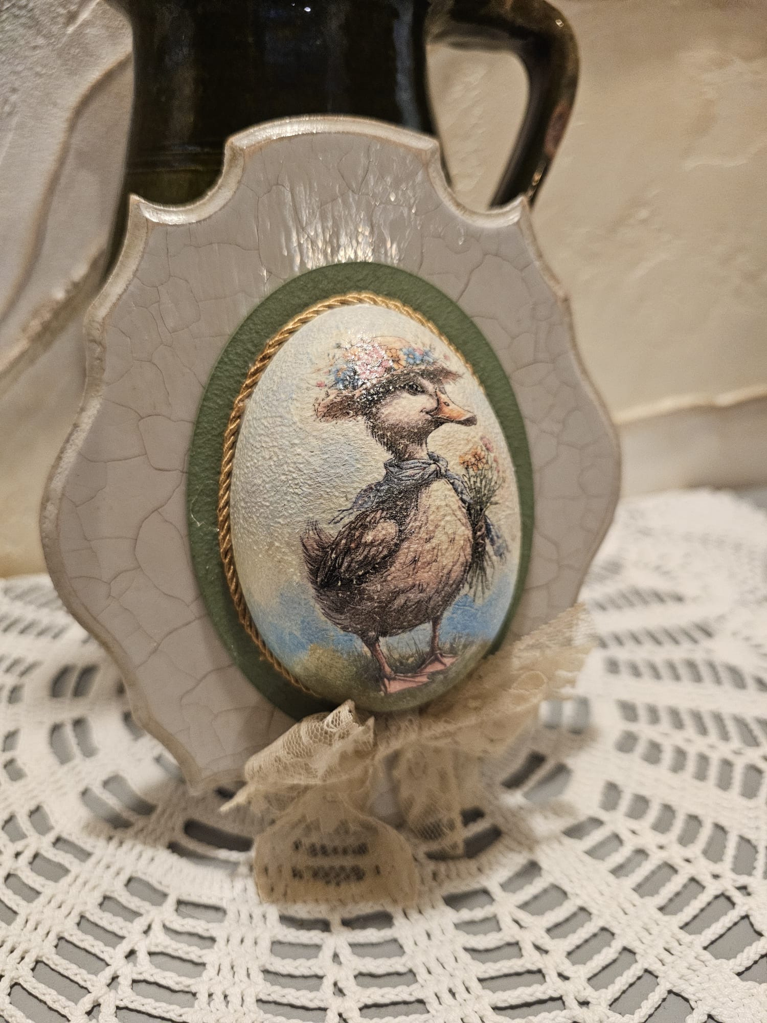 húsvéti kacsás tojás dekoráció decoupage