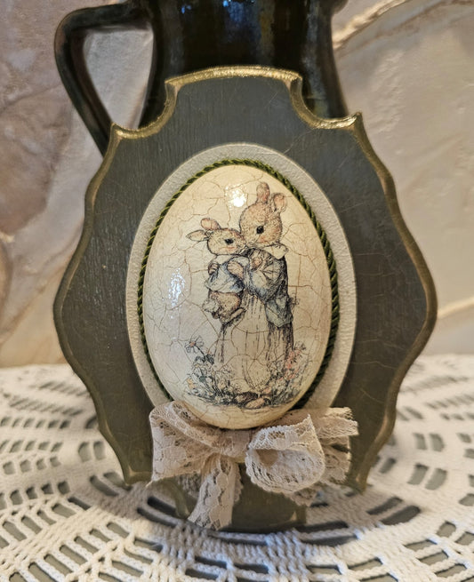 vintage húsvéti dekoráció Nyul Péter kézzel készült decoupage dísz

