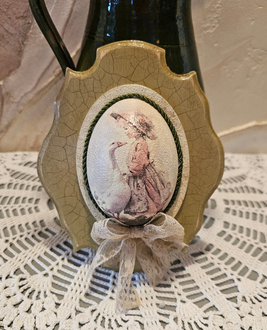 Húsvéti dekoráció – Kislány és lúd